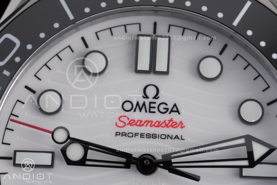 Seamaster Diver 300M Black Ceramic Bezel V4 VSF 1:1 Best Edition White Dial On SS Bracelet Super Clone Asian 8806
