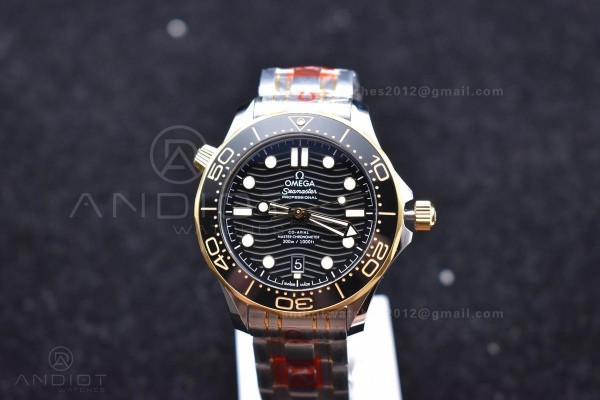 Seamaster Diver 300M SS/YG ORF 1:1 Best Edition Bl...