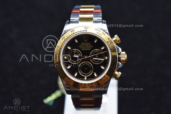 Daytona SS/YG TWF YG Bezel Black Dial on SS/YG Bra...