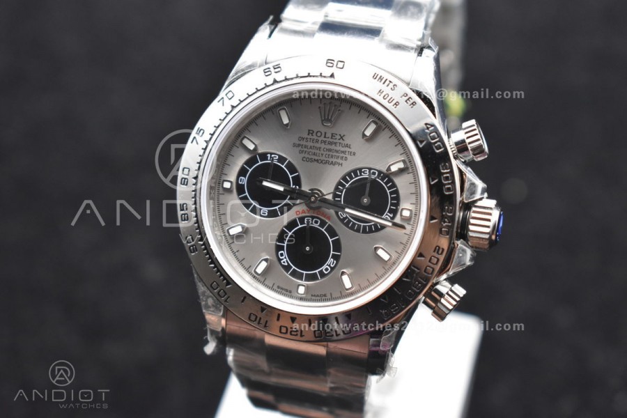 Daytona SS TWF SS Bezel Gray/Black Dial on SS Bracelet A7750