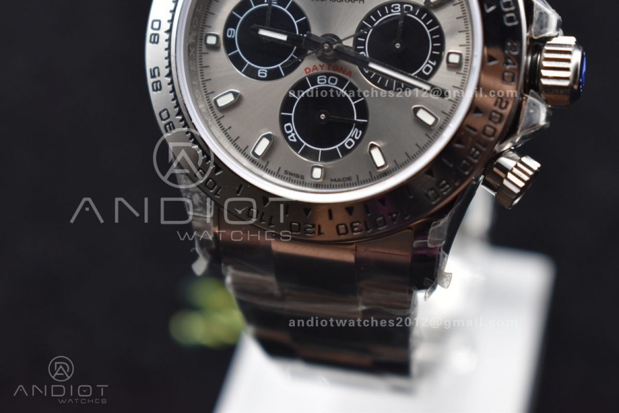 Daytona SS TWF SS Bezel Gray/Black Dial on SS Bracelet A7750