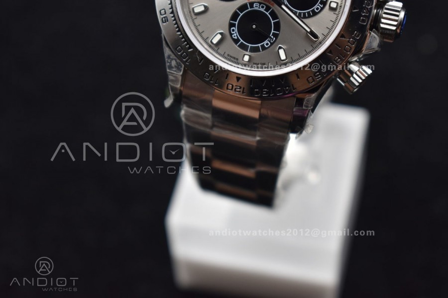 Daytona SS TWF SS Bezel Gray/Black Dial on SS Bracelet A7750