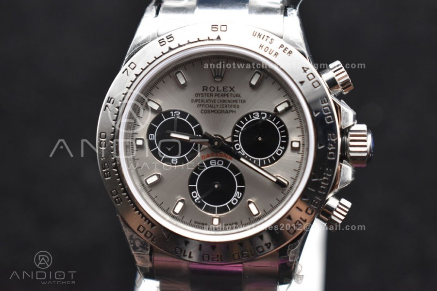 Daytona SS TWF SS Bezel Gray/Black Dial on SS Bracelet A7750