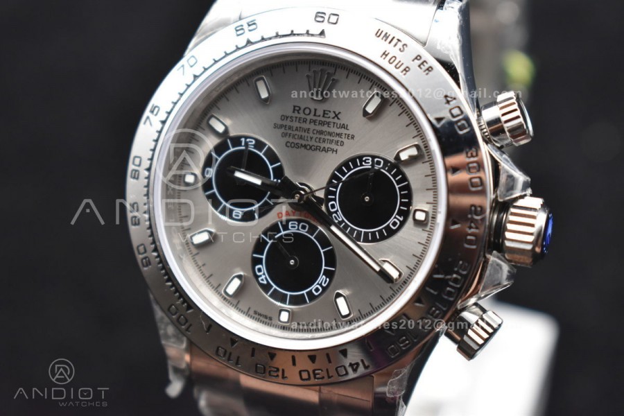Daytona SS TWF SS Bezel Gray/Black Dial on SS Bracelet A7750