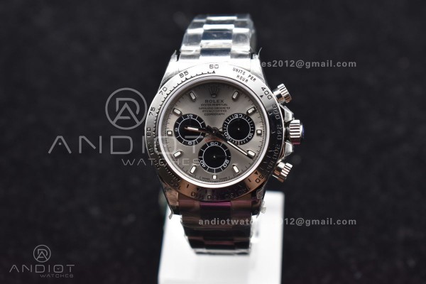 Daytona SS TWF SS Bezel Gray/Black Dial on SS Brac...