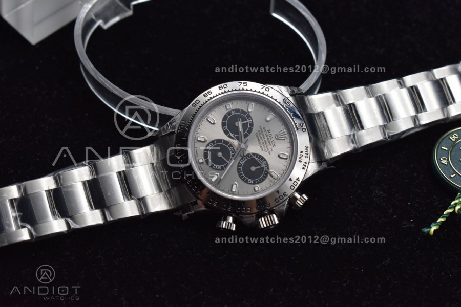 Daytona SS TWF SS Bezel Gray/Black Dial on SS Bracelet A7750