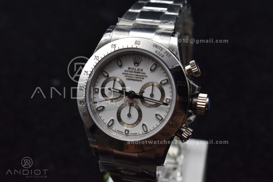 Daytona SS TWF SS Bezle White Dial on SS Brcelet A4130 