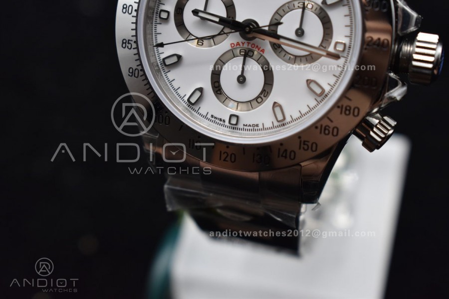 Daytona SS TWF SS Bezle White Dial on SS Brcelet A4130 