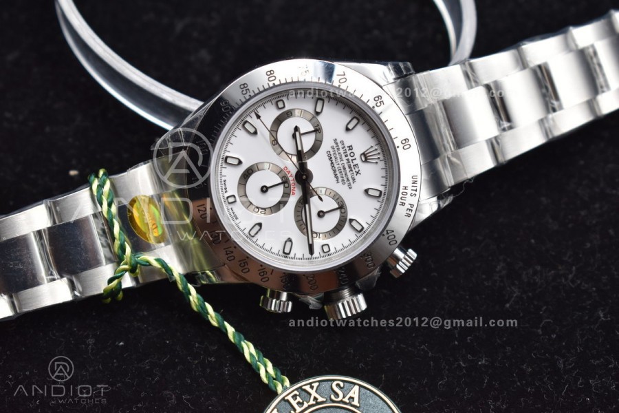 Daytona SS TWF SS Bezle White Dial on SS Brcelet A4130 