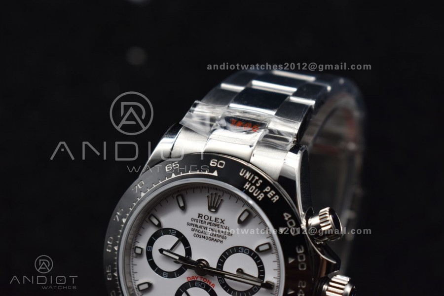 Daytona SS TWF Black Ceramic Bezle White Dial on SS Brcelet A4130 