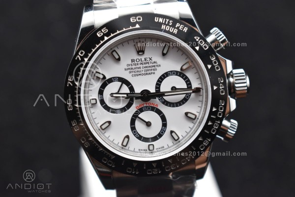 Daytona SS TWF Black Ceramic Bezle White Dial on S...