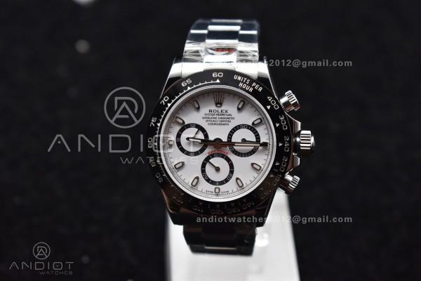 Daytona SS TWF Black Ceramic Bezle White Dial on S...