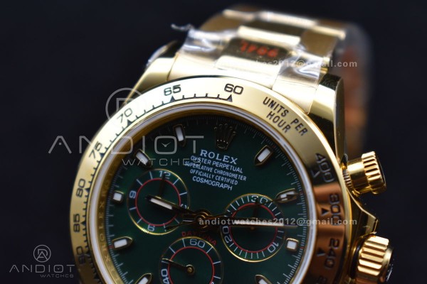 Daytona YG TWF YG Bezle Green Dial on YG Brcelet A...