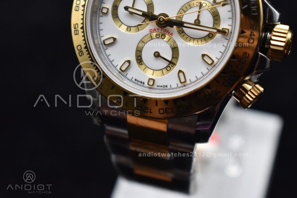 Daytona SS/YG TWF YG Bezel White Dial on SS/YG Bra...