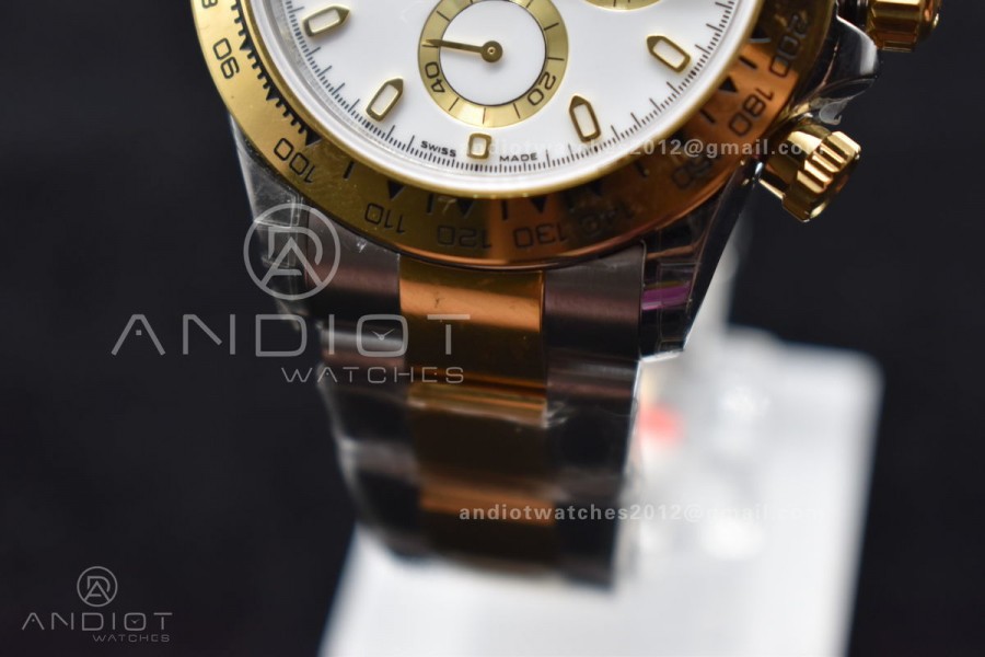 Daytona SS/YG TWF YG Bezel White Dial on SS/YG Bracelet A7750