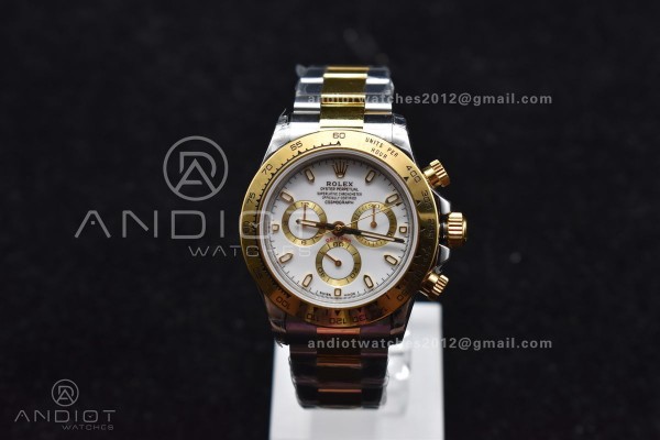 Daytona SS/YG TWF YG Bezel White Dial on SS/YG Bra...