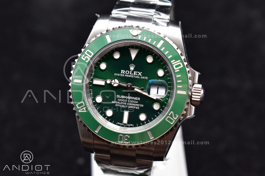 Submariner 116610 LV Green Ceramic C+F 904L 1:1 Best Edition On SS Bracelet VR3135