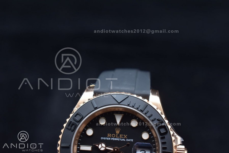 Yacht-Master 126655 Clean 1:1 Best Edition Black Ceramic Bezel on Oysterflex Strap VR3235