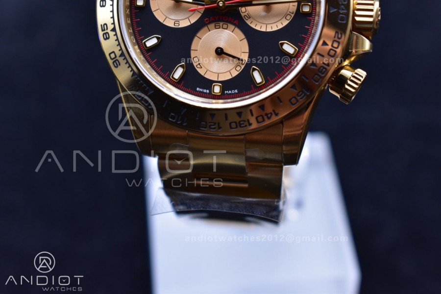Daytona 116505 Clean 1:1 Best Edition Black Dial YG Markers on YG Bracelet SA4130 V2