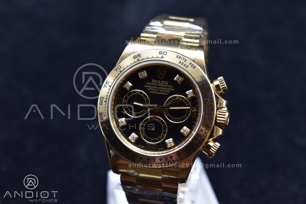 Daytona 116508 Clean 1:1 Best Edition Black/YG Dia...