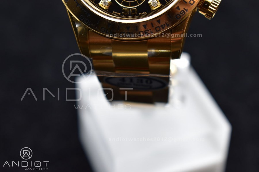 Daytona 116508 Clean 1:1 Best Edition Black/YG Dial On YG Bracelet SA4130