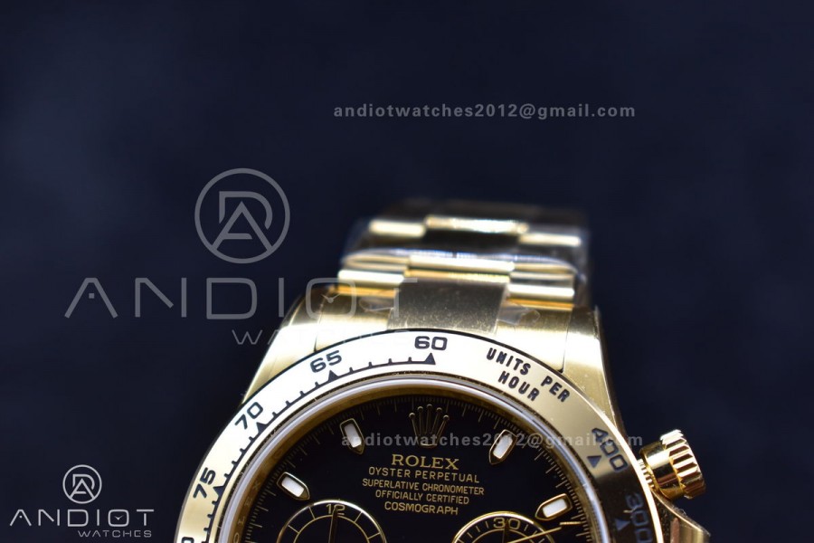 Daytona 116505 Clean 1:1 Best Edition Black Dial on YG Bracelet SA4130 V2