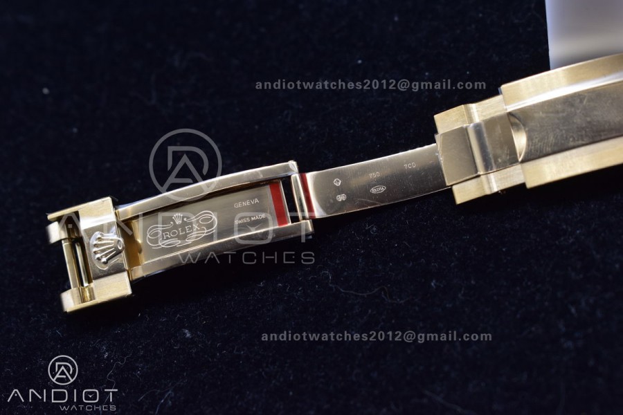 Daytona 116519 Clean 1:1 Best Edition 904L SS Case Gold/Black Dial On Rubber Strap SA4130 V2