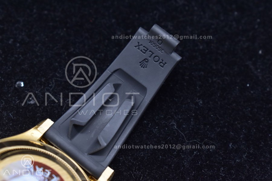 Daytona 116519 Clean 1:1 Best Edition 904L SS Case Gold/Black Dial On Rubber Strap SA4130 V2