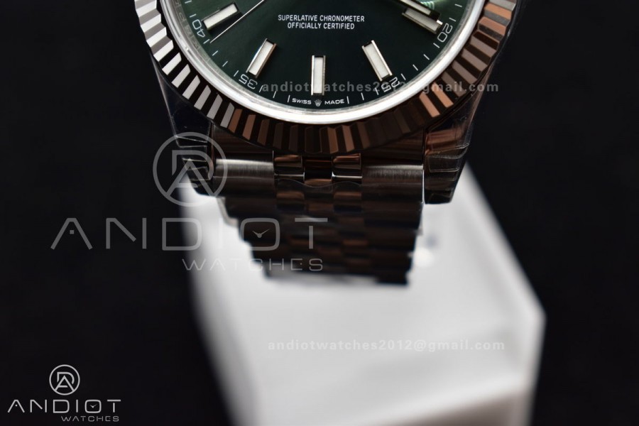 DateJust 41 126334 VSF 1:1 Best Edition 904L Steel Green Stick Dial on Jubilee Bracelet VS3235