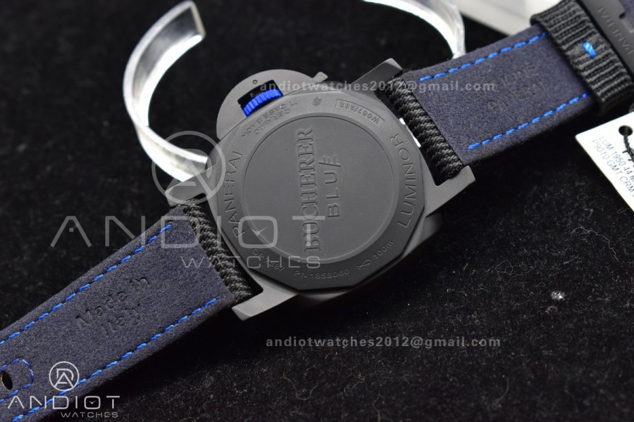 PAM1176 X Luminor GMT 44mm Carbon VSF 1:1 Best Edition Black Dial on Black Nato Strap P.9010 Super Clone