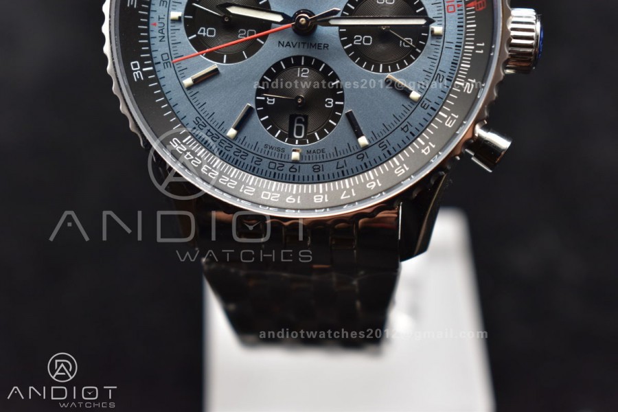 Navitimer SS 43mm BLS 1:1 Best Edition Blue Dial on SS Bracelet A7750