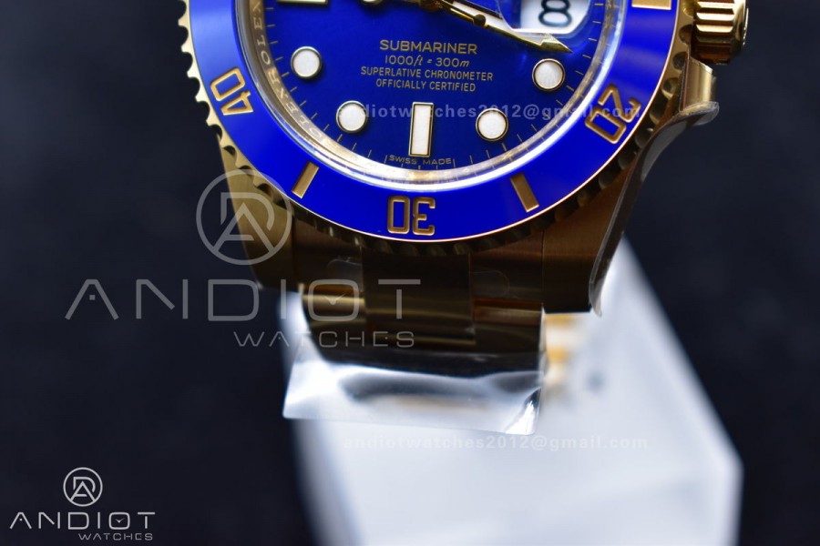 Submariner 116618 LB Blue Ceramic YG Plated 904L Steel Clean 1:1 Best Edition VR3135