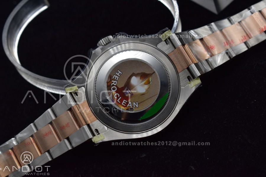 Yacht-Master 126621 Clean 1:1 Best Edition Rose Gold Plated 904L Steel Black Dial On SS Bracelet VR3235