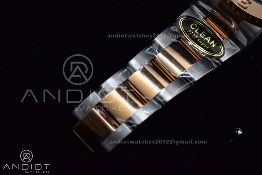 Yacht-Master 126621 Clean 1:1 Best Edition Rose Gold Plated 904L Steel Black Dial On SS Bracelet VR3235