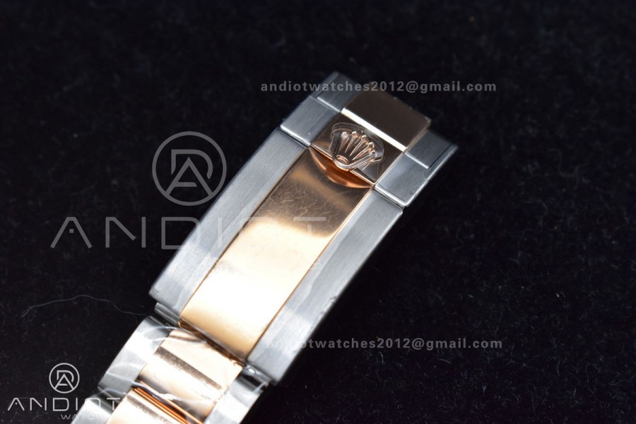 Yacht-Master 126621 Clean 1:1 Best Edition Rose Gold Plated 904L Steel Black Dial On SS Bracelet VR3235