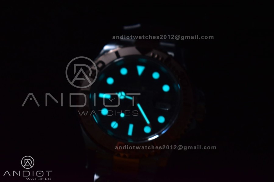 Yacht-Master 126621 Clean 1:1 Best Edition Rose Gold Plated 904L Steel Black Dial On SS Bracelet VR3235