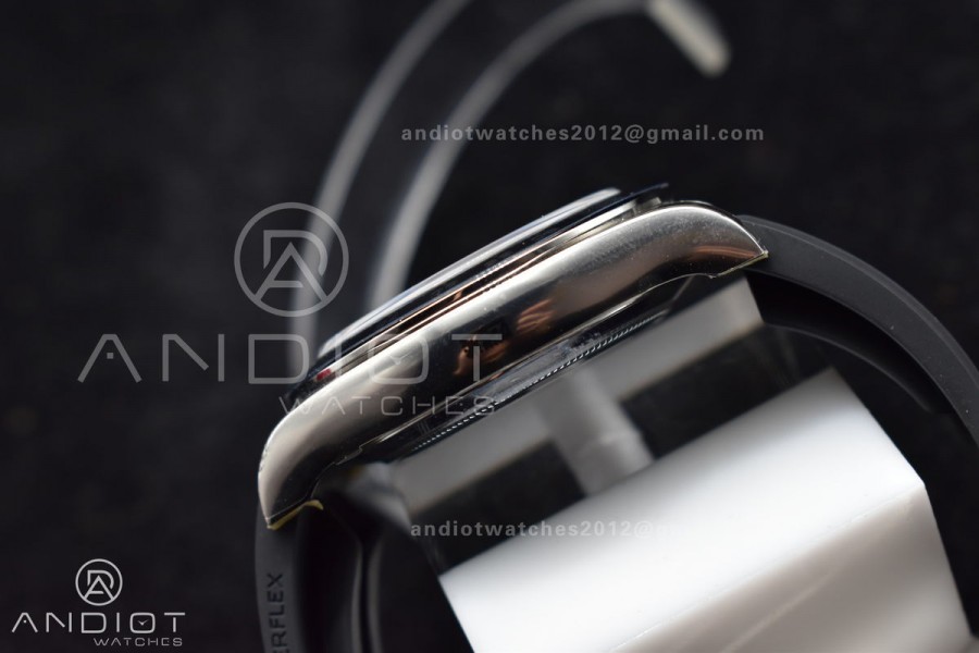 Daytona 116519 Clean 1:1 Best Edition 904L SS Case Silver/Black Dial on Rubber Strap SA4130 V2