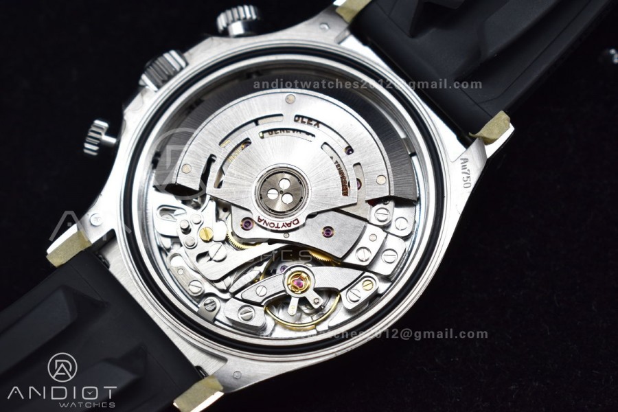 Daytona 116519 Clean 1:1 Best Edition 904L SS Case Silver/Black Dial on Rubber Strap SA4130 V2