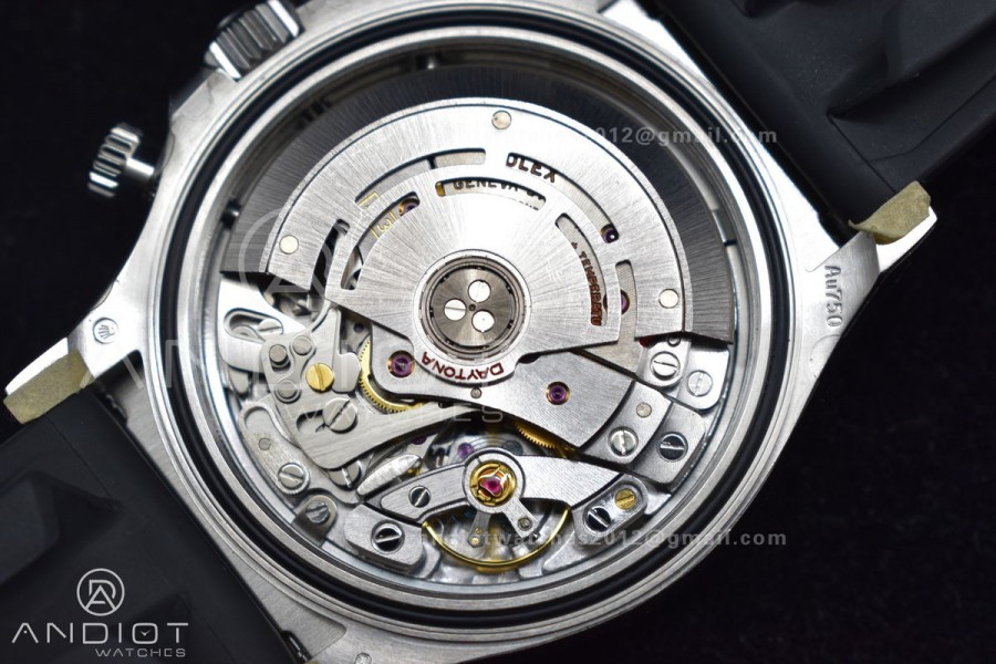 Daytona 116519 Clean 1:1 Best Edition 904L SS Case Silver/Black Dial on Rubber Strap SA4130 V2