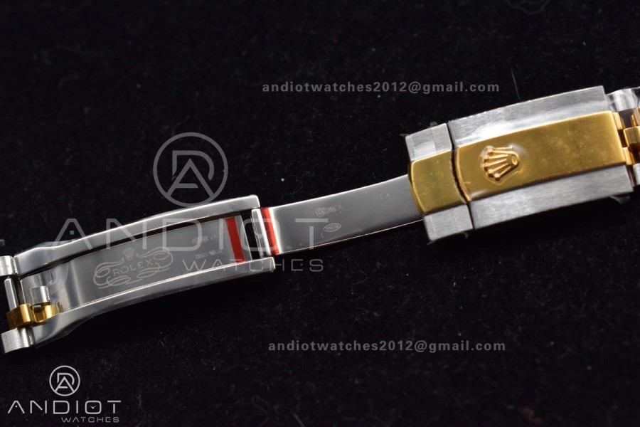DateJust 41 SS/YG Fluted Bezel KING 1:1 Best Edition 904L Steel Gray Dial Green Roman on Jubilee Bracelet VR3235