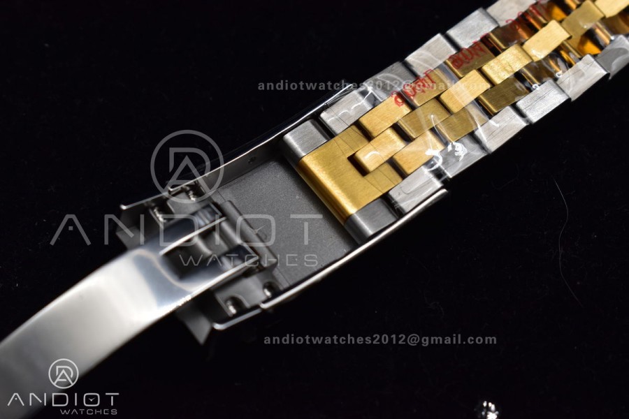 DateJust 41 SS/YG Fluted Bezel KING 1:1 Best Edition 904L Steel Gray Dial Green Roman on Jubilee Bracelet VR3235