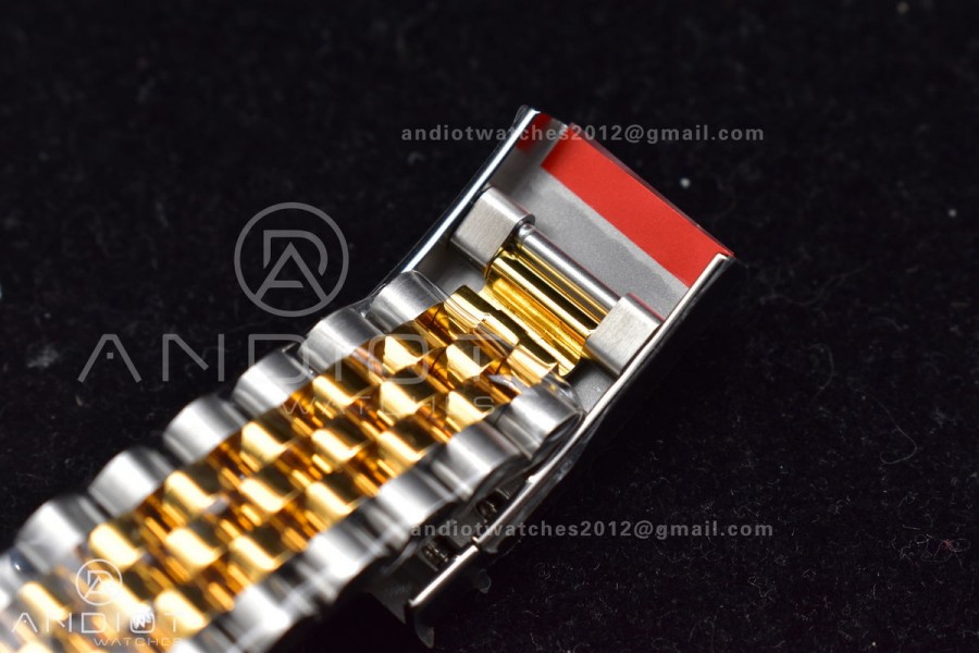 DateJust 41 SS/YG Fluted Bezel KING 1:1 Best Edition 904L Steel Gray Dial Green Roman on Jubilee Bracelet VR3235