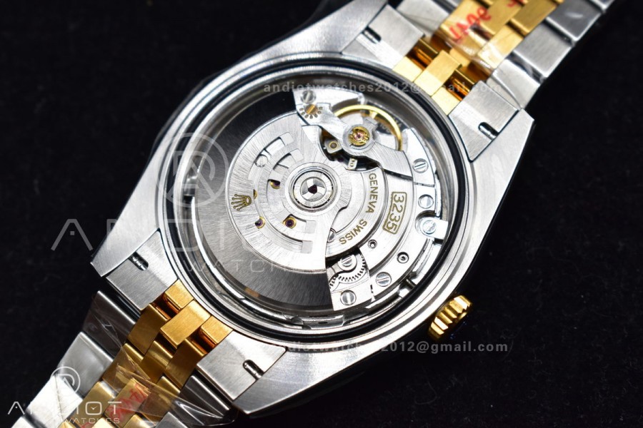 DateJust 41 SS/YG Fluted Bezel KING 1:1 Best Edition 904L Steel Gray Dial Green Roman on Jubilee Bracelet VR3235