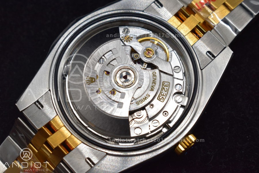 DateJust 41 SS/YG Fluted Bezel KING 1:1 Best Edition 904L Steel Gray Dial Green Roman on Jubilee Bracelet VR3235