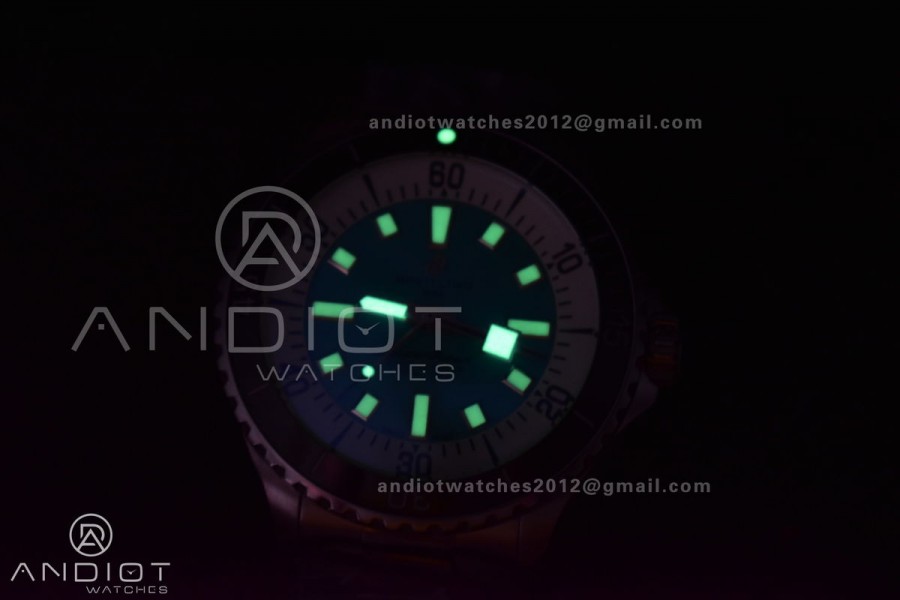 SuperOcean Automatic 44 TF 1:1 Best Edition Blue Ceramic Bezel Blue/White Dial on SS Bracelet A2824