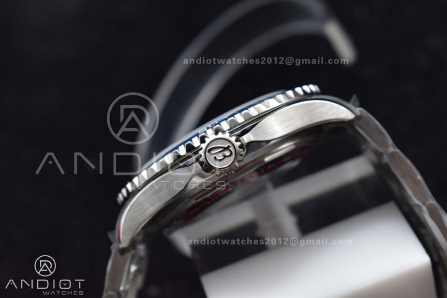 SuperOcean Automatic 44 TF 1:1 Best Edition Blue Ceramic Bezel Blue/White Dial on SS Bracelet A2824