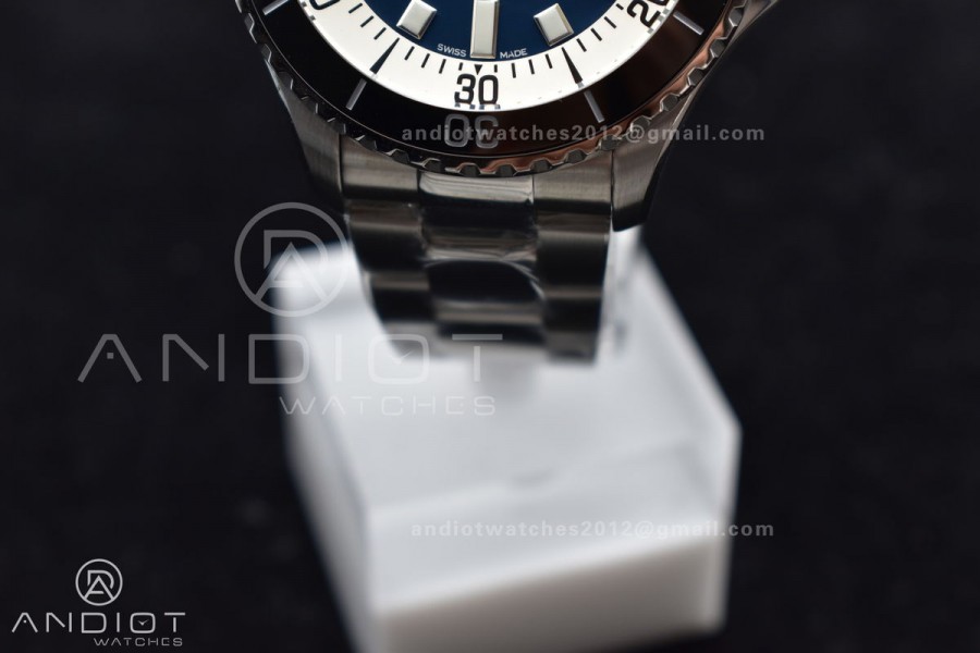 SuperOcean Automatic 44 TF 1:1 Best Edition Blue/White Dial on SS Bracelet A2824