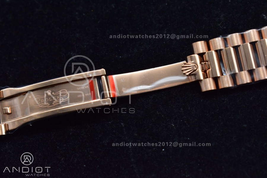DayDate 40 RG TWF 316L Steel Meteorite Dial Crystal Markers on President Bracelet A2836 