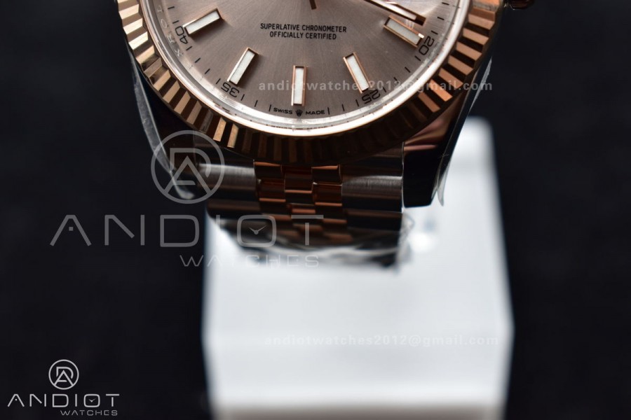 DateJust 41 126331 VSF 1:1 Best Edition 904L Steel Rose Gold Dial On SS/RG Jubilee Bracelet VS3235