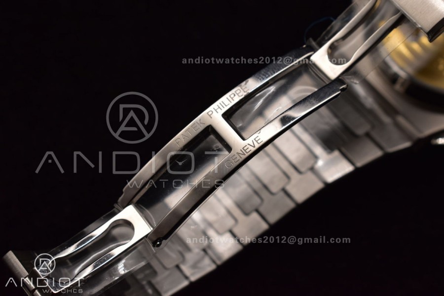 Nautilus Chrono Date 5980 SS/SS Wht/Stk PPF A7750 Mod